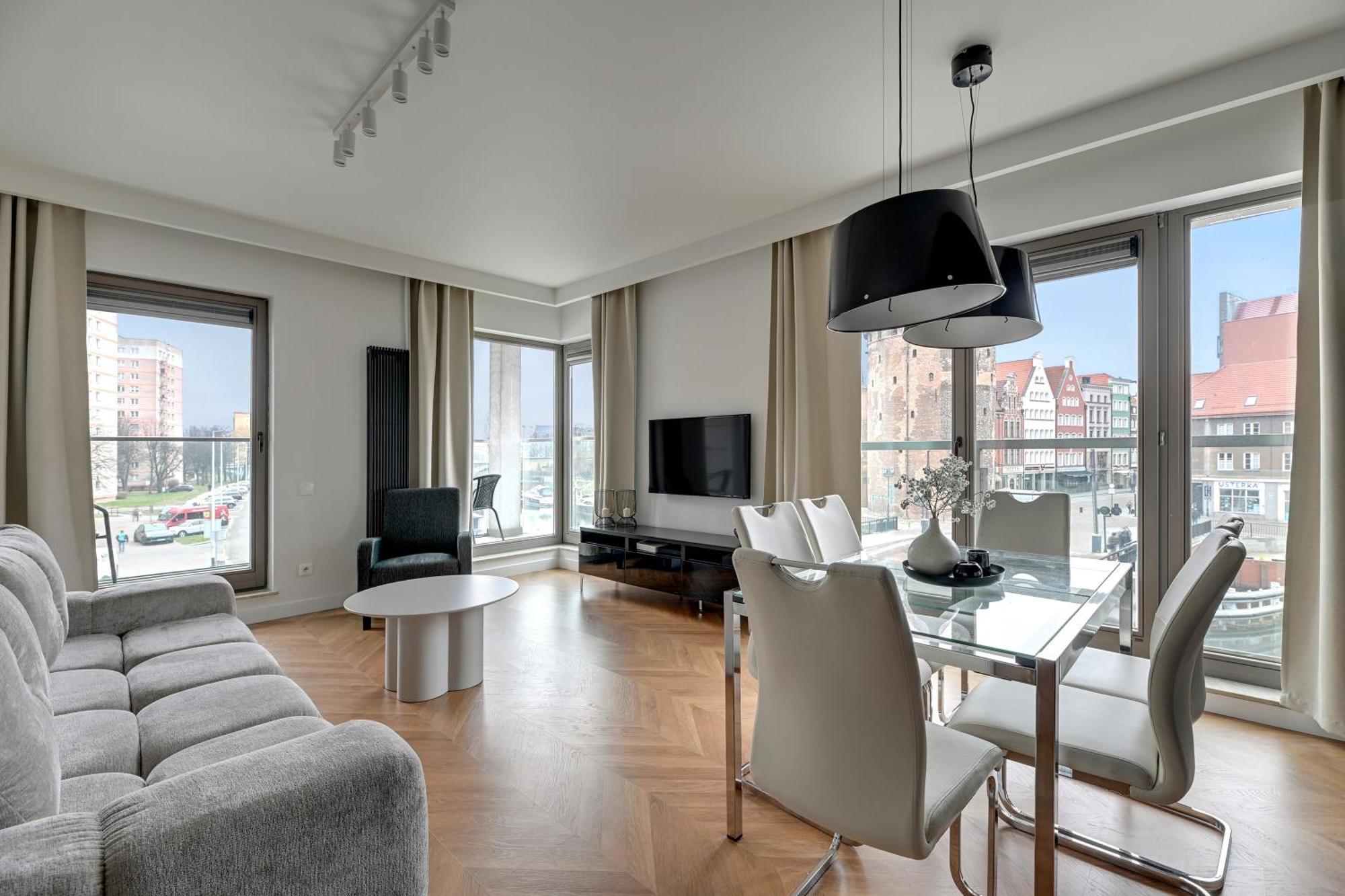Waterlane Riverside - Spa, Pool, Gym & Parking By Downtown Apartments غدانسك المظهر الخارجي الصورة